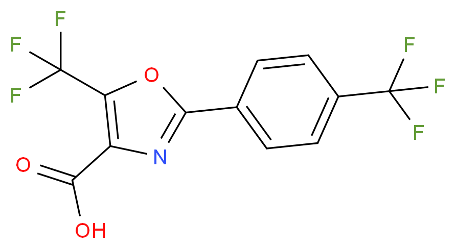 5-(Trifluoromethyl)-2-[4-(trifluoromethyl)phenyl]isoxazole-4-carboxilic acid_Molecular_structure_CAS_)
