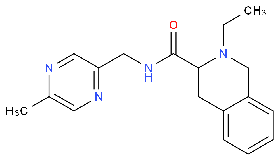 2-ethyl-N-[(5-methylpyrazin-2-yl)methyl]-1,2,3,4-tetrahydroisoquinoline-3-carboxamide_Molecular_structure_CAS_)