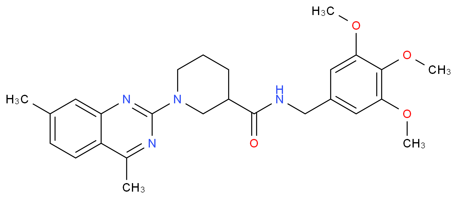 1-(4,7-dimethyl-2-quinazolinyl)-N-(3,4,5-trimethoxybenzyl)-3-piperidinecarboxamide_Molecular_structure_CAS_)