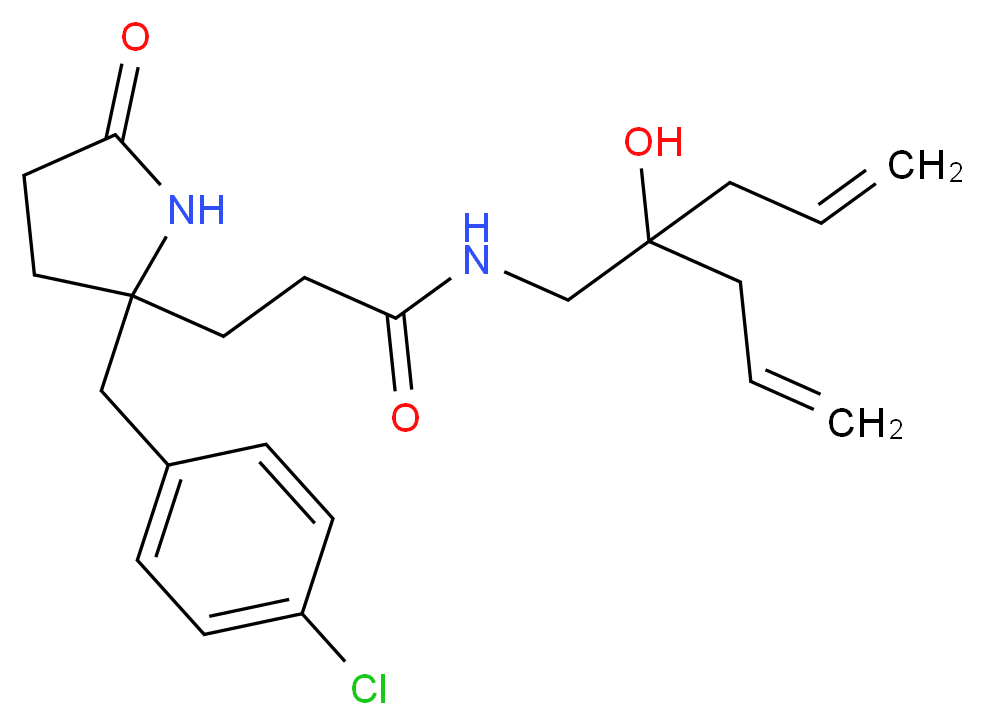 N-(2-allyl-2-hydroxy-4-penten-1-yl)-3-[2-(4-chlorobenzyl)-5-oxo-2-pyrrolidinyl]propanamide_Molecular_structure_CAS_)