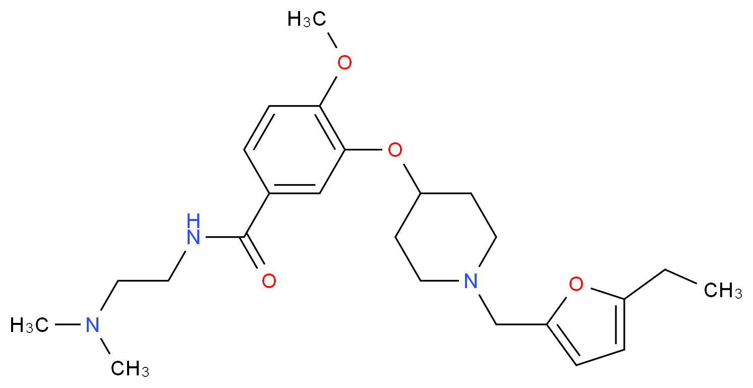 N-[2-(dimethylamino)ethyl]-3-({1-[(5-ethyl-2-furyl)methyl]-4-piperidinyl}oxy)-4-methoxybenzamide_Molecular_structure_CAS_)