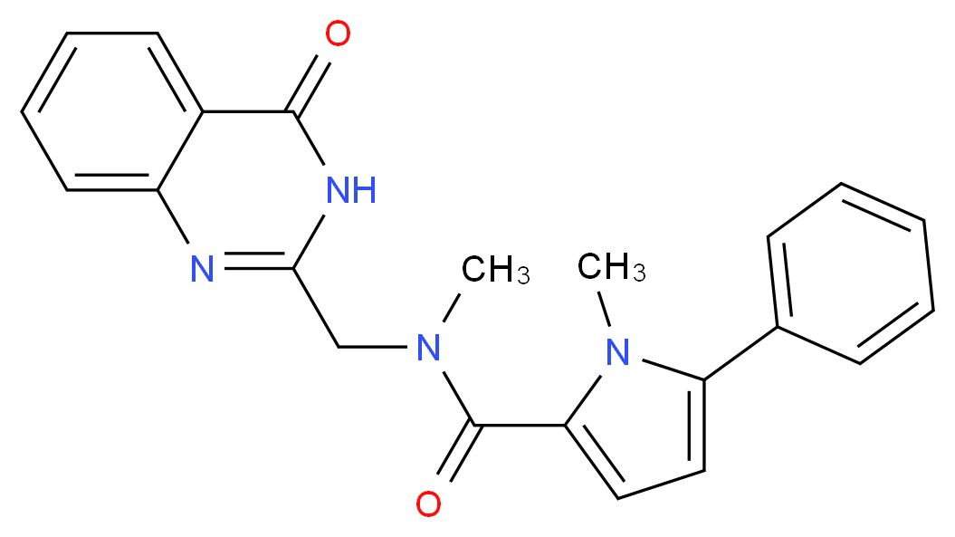 N,1-dimethyl-N-[(4-oxo-3,4-dihydro-2-quinazolinyl)methyl]-5-phenyl-1H-pyrrole-2-carboxamide_Molecular_structure_CAS_)