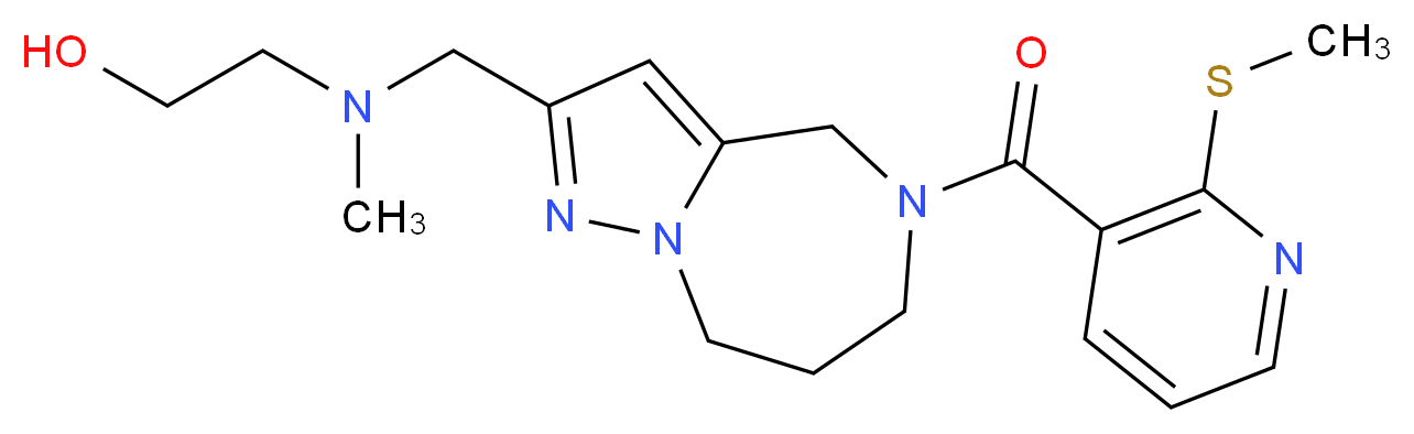 2-{methyl[(5-{[2-(methylthio)-3-pyridinyl]carbonyl}-5,6,7,8-tetrahydro-4H-pyrazolo[1,5-a][1,4]diazepin-2-yl)methyl]amino}ethanol_Molecular_structure_CAS_)