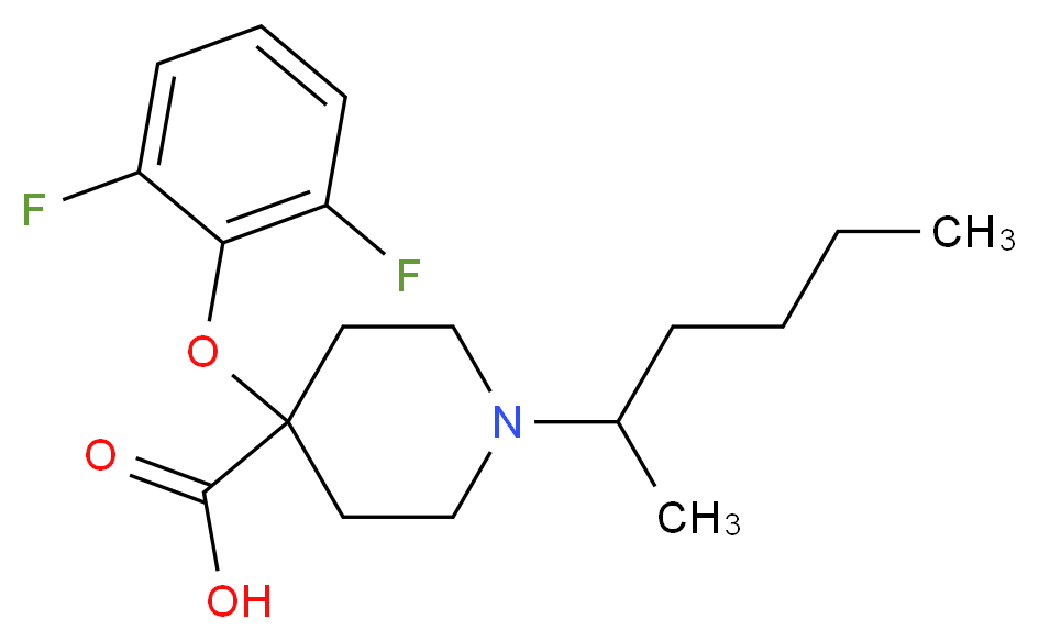 4-(2,6-difluorophenoxy)-1-(1-methylpentyl)piperidine-4-carboxylic acid_Molecular_structure_CAS_)