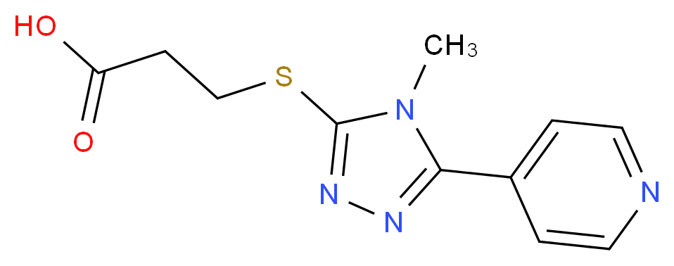 3-(4-Methyl-5-pyridin-4-yl-4H-[1,2,4]triazol-3-ylsulfanyl)-propionic acid_Molecular_structure_CAS_)