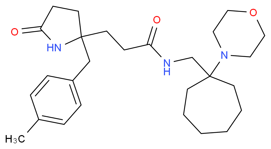 3-[2-(4-methylbenzyl)-5-oxo-2-pyrrolidinyl]-N-{[1-(4-morpholinyl)cycloheptyl]methyl}propanamide_Molecular_structure_CAS_)
