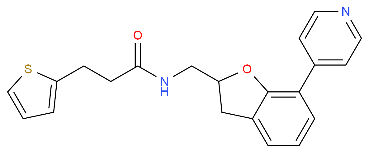 N-{[7-(4-pyridinyl)-2,3-dihydro-1-benzofuran-2-yl]methyl}-3-(2-thienyl)propanamide_Molecular_structure_CAS_)