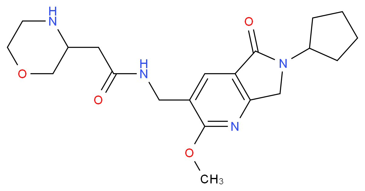 N-[(6-cyclopentyl-2-methoxy-5-oxo-6,7-dihydro-5H-pyrrolo[3,4-b]pyridin-3-yl)methyl]-2-morpholin-3-ylacetamide_Molecular_structure_CAS_)