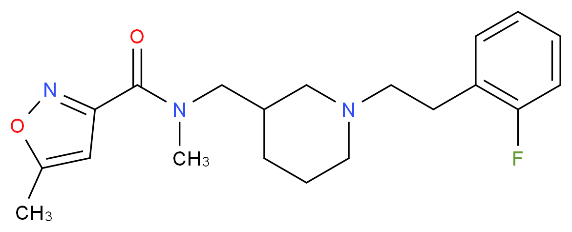 N-({1-[2-(2-fluorophenyl)ethyl]-3-piperidinyl}methyl)-N,5-dimethyl-3-isoxazolecarboxamide_Molecular_structure_CAS_)