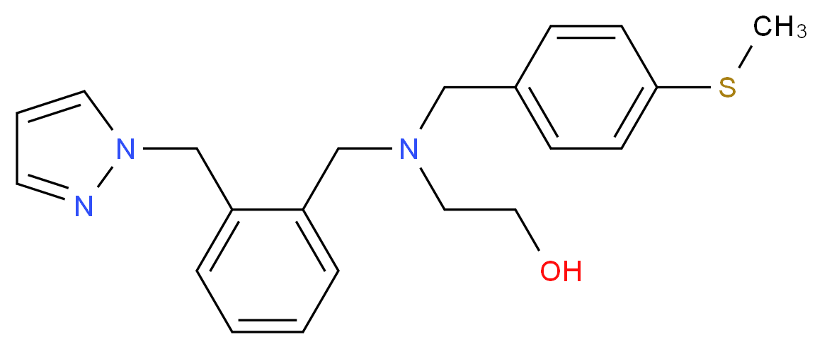 2-{[4-(methylthio)benzyl][2-(1H-pyrazol-1-ylmethyl)benzyl]amino}ethanol_Molecular_structure_CAS_)