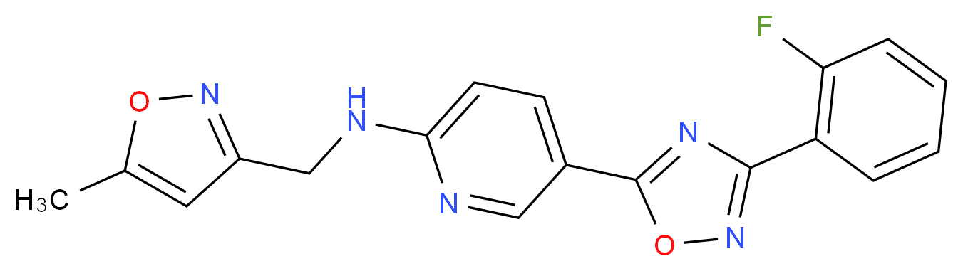 5-[3-(2-fluorophenyl)-1,2,4-oxadiazol-5-yl]-N-[(5-methyl-3-isoxazolyl)methyl]-2-pyridinamine_Molecular_structure_CAS_)