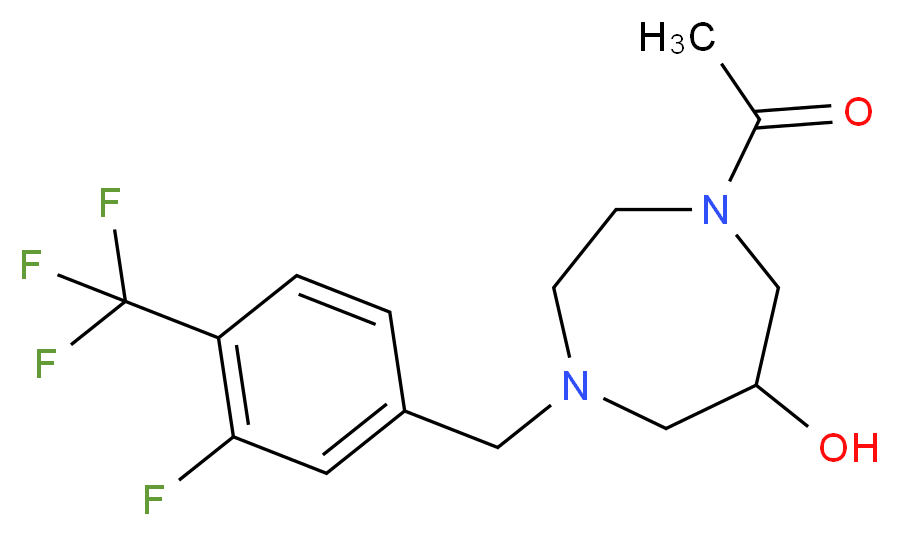 1-acetyl-4-[3-fluoro-4-(trifluoromethyl)benzyl]-1,4-diazepan-6-ol_Molecular_structure_CAS_)