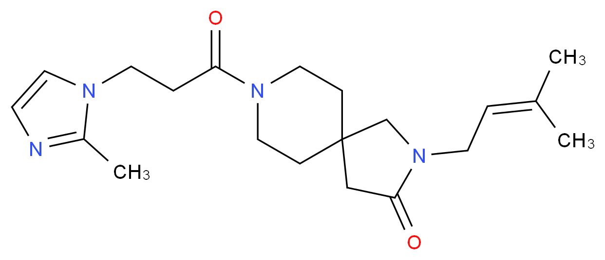 2-(3-methyl-2-buten-1-yl)-8-[3-(2-methyl-1H-imidazol-1-yl)propanoyl]-2,8-diazaspiro[4.5]decan-3-one_Molecular_structure_CAS_)