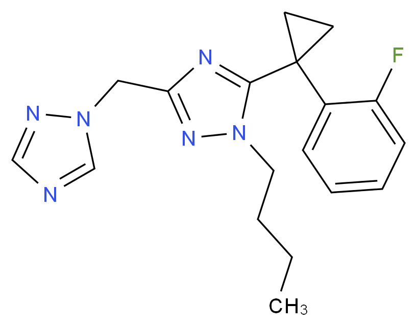 1-butyl-5-[1-(2-fluorophenyl)cyclopropyl]-3-(1H-1,2,4-triazol-1-ylmethyl)-1H-1,2,4-triazole_Molecular_structure_CAS_)