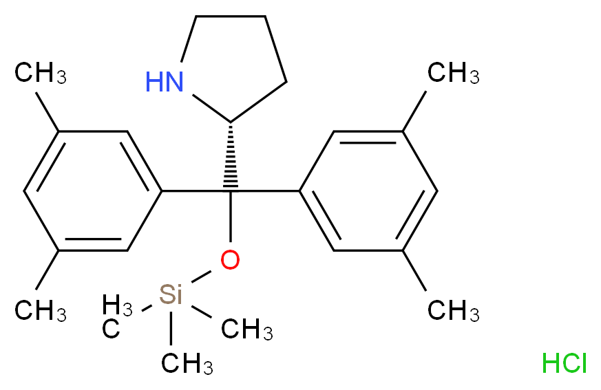 (R)-α,α-Bis(3,5-dimethylphenyl)-2-pyrrolidinemethanol trimethylsilyl ether hydrochloride_Molecular_structure_CAS_1217450-13-9)