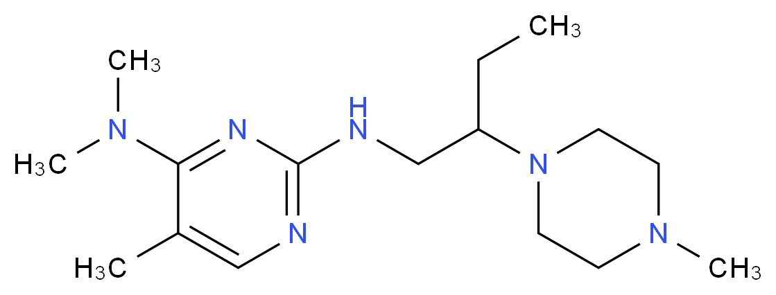 N~4~,N~4~,5-trimethyl-N~2~-[2-(4-methylpiperazin-1-yl)butyl]pyrimidine-2,4-diamine_Molecular_structure_CAS_)