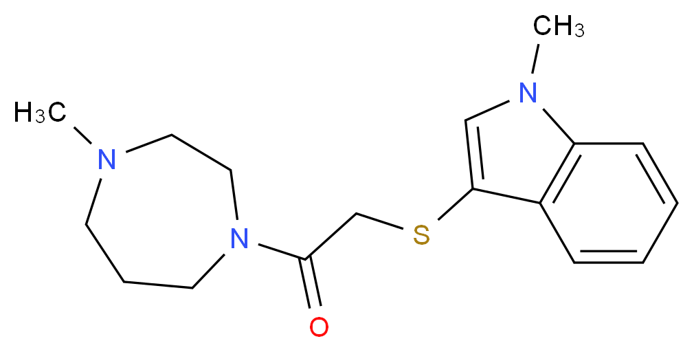 1-methyl-3-{[2-(4-methyl-1,4-diazepan-1-yl)-2-oxoethyl]thio}-1H-indole_Molecular_structure_CAS_)