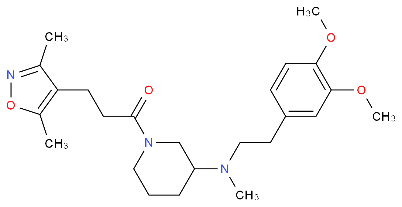 N-[2-(3,4-dimethoxyphenyl)ethyl]-1-[3-(3,5-dimethyl-4-isoxazolyl)propanoyl]-N-methyl-3-piperidinamine_Molecular_structure_CAS_)