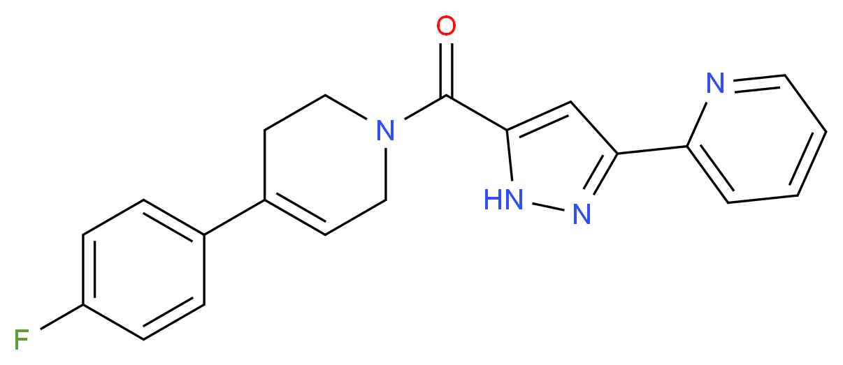 2-(5-{[4-(4-fluorophenyl)-3,6-dihydropyridin-1(2H)-yl]carbonyl}-1H-pyrazol-3-yl)pyridine_Molecular_structure_CAS_)