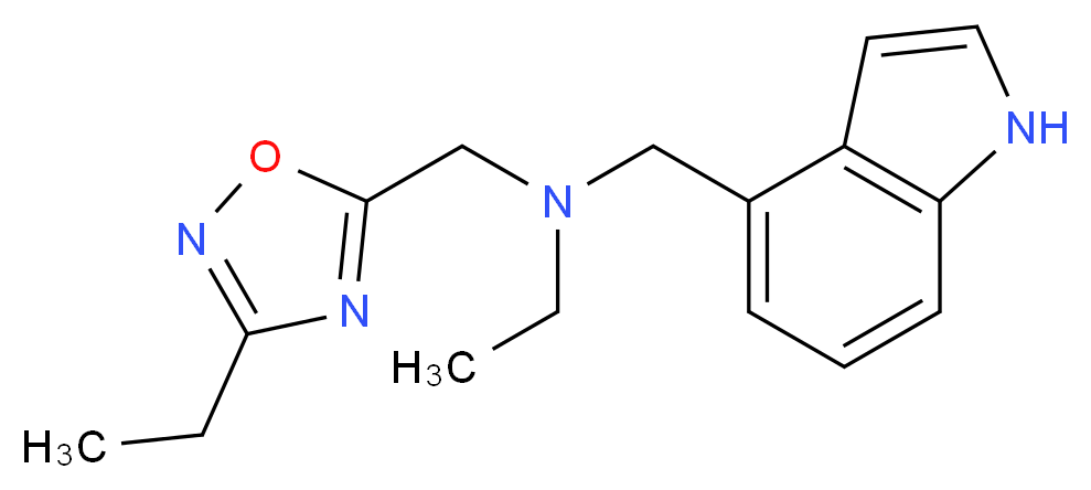 N-[(3-ethyl-1,2,4-oxadiazol-5-yl)methyl]-N-(1H-indol-4-ylmethyl)ethanamine_Molecular_structure_CAS_)