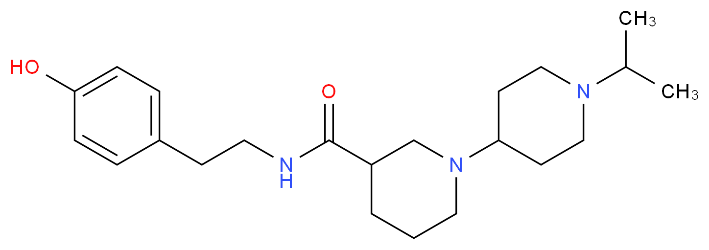 N-[2-(4-hydroxyphenyl)ethyl]-1'-isopropyl-1,4'-bipiperidine-3-carboxamide_Molecular_structure_CAS_)