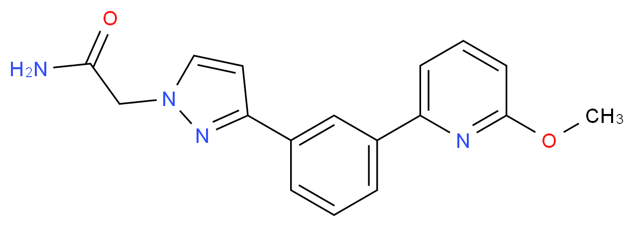 2-{3-[3-(6-methoxy-2-pyridinyl)phenyl]-1H-pyrazol-1-yl}acetamide_Molecular_structure_CAS_)