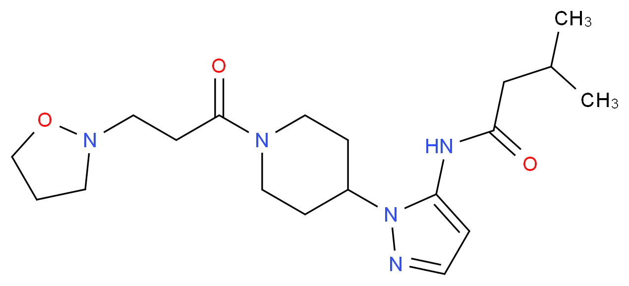 N-(1-{1-[3-(2-isoxazolidinyl)propanoyl]-4-piperidinyl}-1H-pyrazol-5-yl)-3-methylbutanamide_Molecular_structure_CAS_)