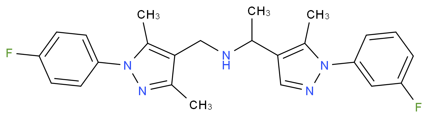 N-{[1-(4-fluorophenyl)-3,5-dimethyl-1H-pyrazol-4-yl]methyl}-1-[1-(3-fluorophenyl)-5-methyl-1H-pyrazol-4-yl]ethanamine_Molecular_structure_CAS_)
