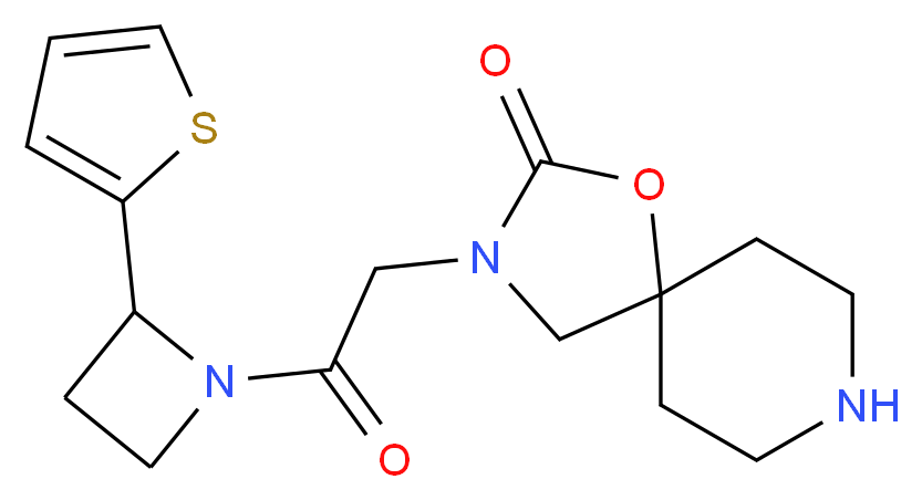 3-{2-oxo-2-[2-(2-thienyl)azetidin-1-yl]ethyl}-1-oxa-3,8-diazaspiro[4.5]decan-2-one_Molecular_structure_CAS_)