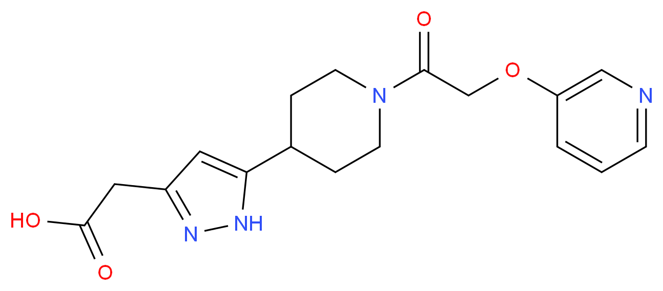 (5-{1-[(pyridin-3-yloxy)acetyl]piperidin-4-yl}-1H-pyrazol-3-yl)acetic acid_Molecular_structure_CAS_)