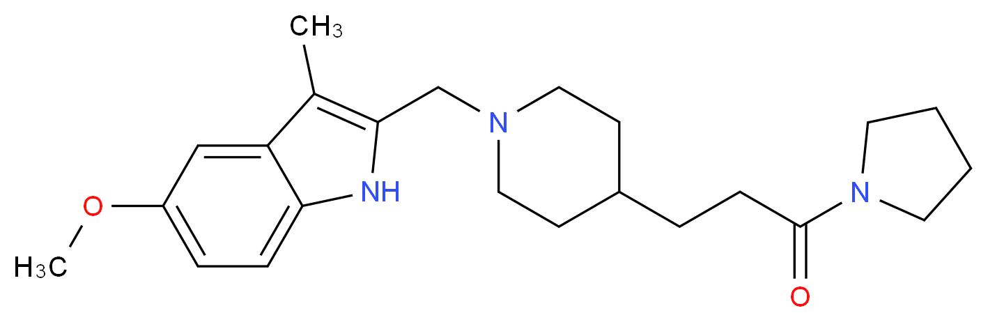 5-methoxy-3-methyl-2-({4-[3-oxo-3-(1-pyrrolidinyl)propyl]-1-piperidinyl}methyl)-1H-indole_Molecular_structure_CAS_)
