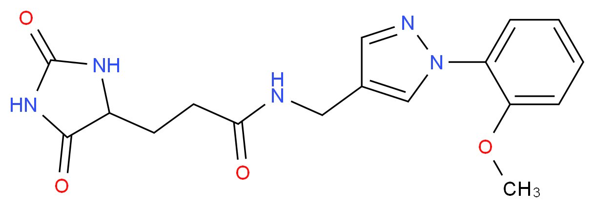 3-(2,5-dioxo-4-imidazolidinyl)-N-{[1-(2-methoxyphenyl)-1H-pyrazol-4-yl]methyl}propanamide_Molecular_structure_CAS_)