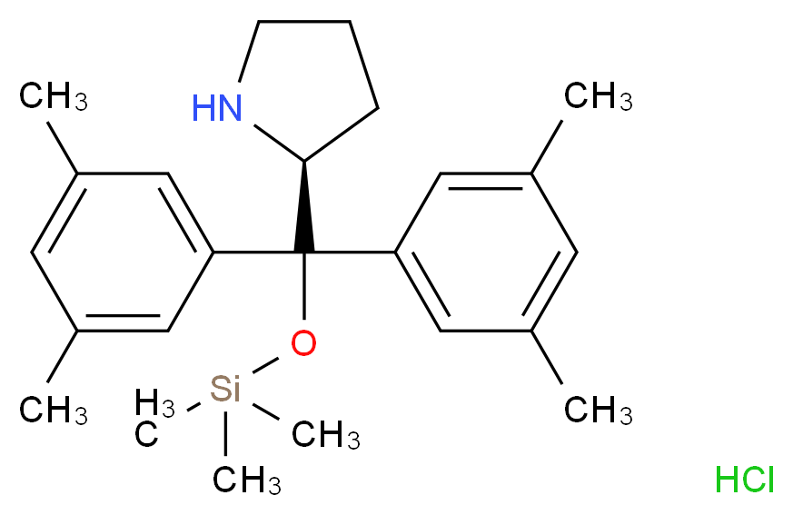 (S)-α,α-Bis(3,5-dimethylphenyl)-2-pyrrolidinemethanol trimethylsilyl ether hydrochloride_Molecular_structure_CAS_)