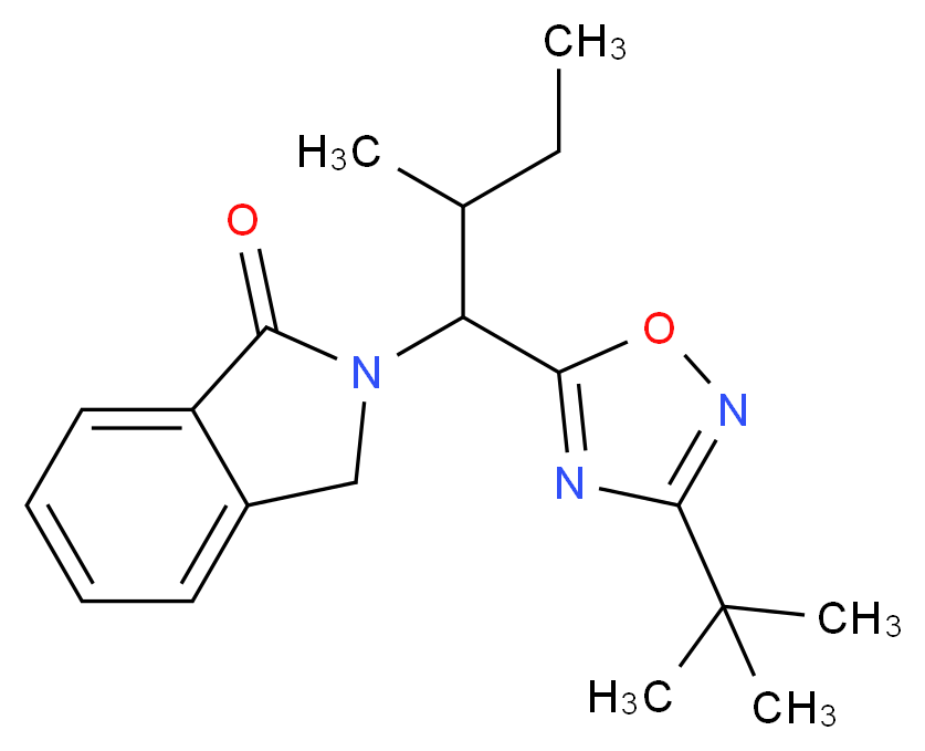 2-[1-(3-tert-butyl-1,2,4-oxadiazol-5-yl)-2-methylbutyl]-1-isoindolinone_Molecular_structure_CAS_)