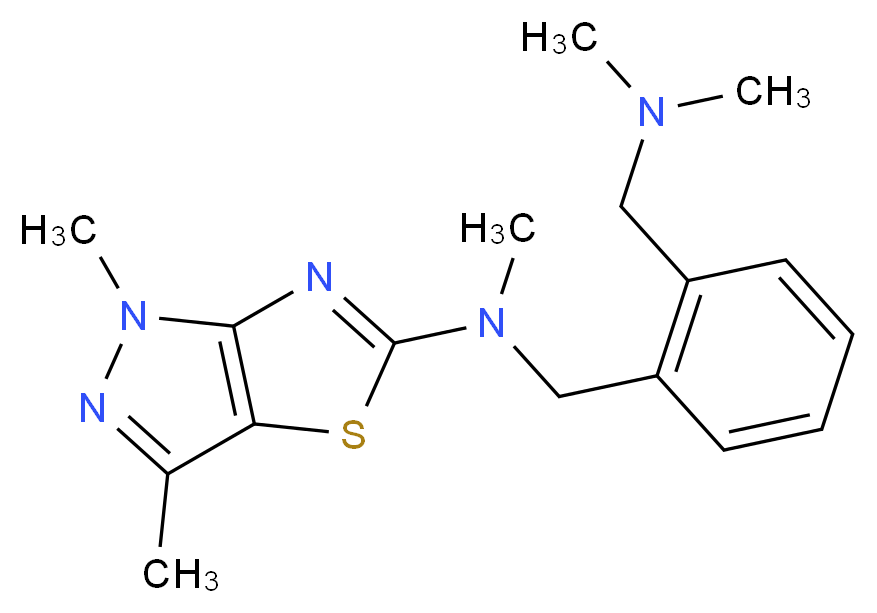 N-{2-[(dimethylamino)methyl]benzyl}-N,1,3-trimethyl-1H-pyrazolo[3,4-d][1,3]thiazol-5-amine_Molecular_structure_CAS_)