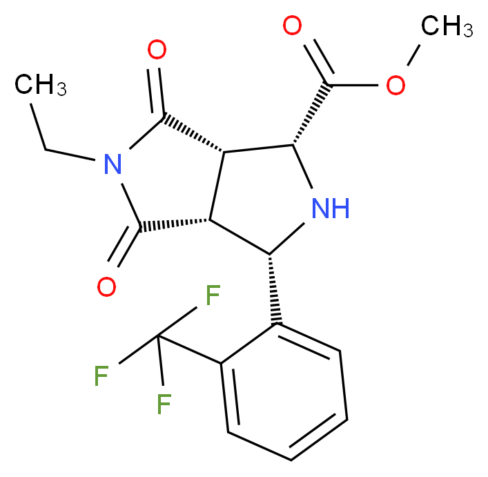 methyl (1R*,3S*,3aR*,6aS*)-5-ethyl-4,6-dioxo-3-[2-(trifluoromethyl)phenyl]octahydropyrrolo[3,4-c]pyrrole-1-carboxylate_Molecular_structure_CAS_)