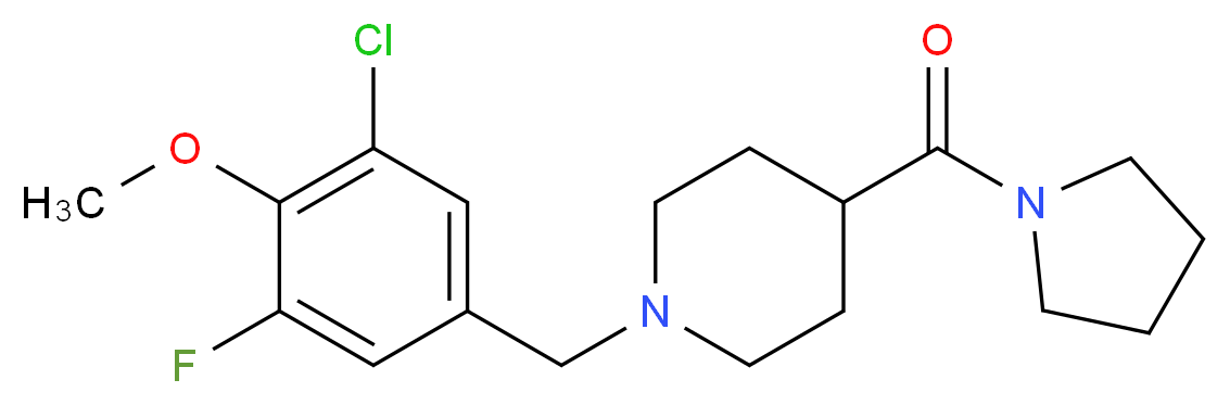 1-(3-chloro-5-fluoro-4-methoxybenzyl)-4-(1-pyrrolidinylcarbonyl)piperidine_Molecular_structure_CAS_)
