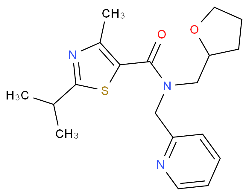 2-isopropyl-4-methyl-N-(pyridin-2-ylmethyl)-N-(tetrahydrofuran-2-ylmethyl)-1,3-thiazole-5-carboxamide_Molecular_structure_CAS_)