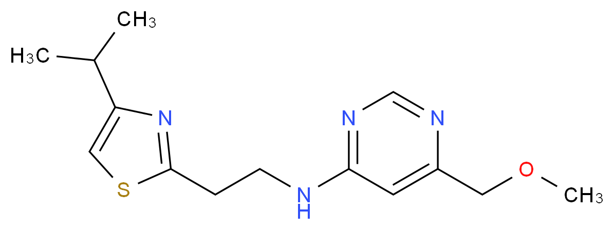 N-[2-(4-isopropyl-1,3-thiazol-2-yl)ethyl]-6-(methoxymethyl)pyrimidin-4-amine_Molecular_structure_CAS_)