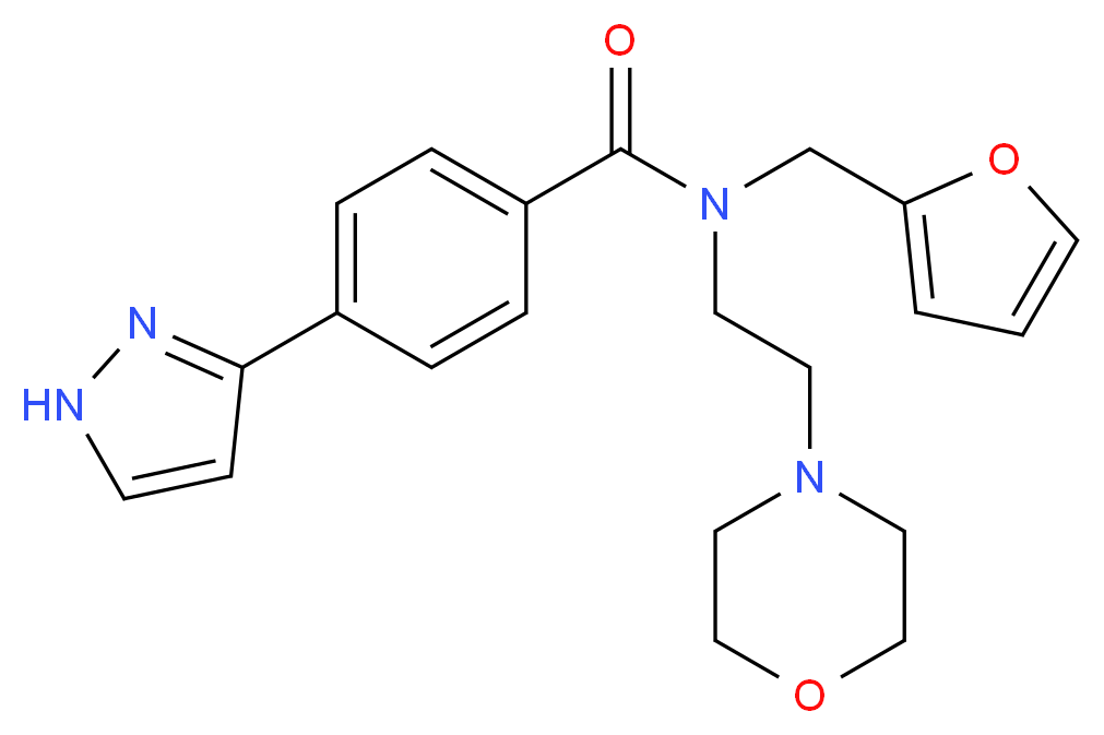 N-(2-furylmethyl)-N-[2-(4-morpholinyl)ethyl]-4-(1H-pyrazol-3-yl)benzamide_Molecular_structure_CAS_)