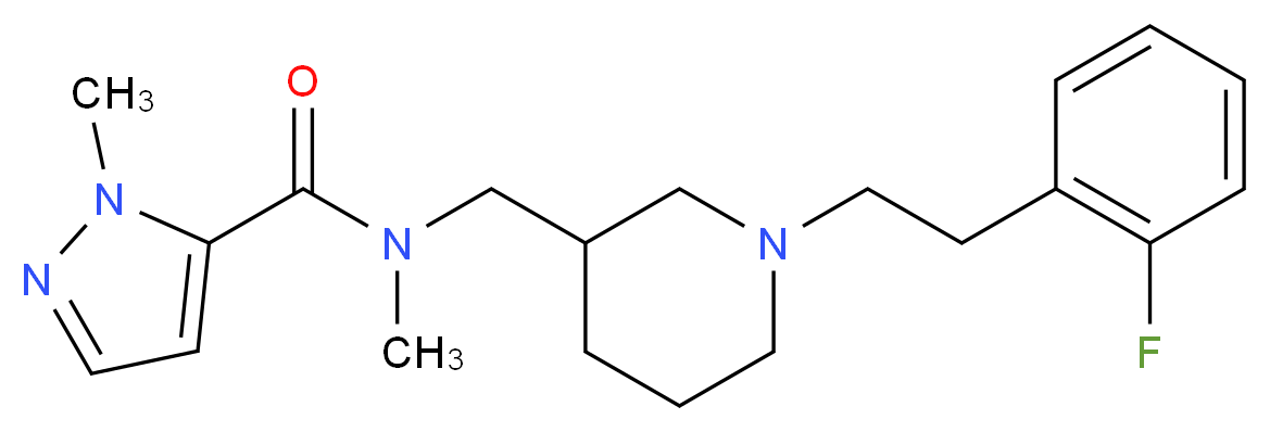 N-({1-[2-(2-fluorophenyl)ethyl]-3-piperidinyl}methyl)-N,1-dimethyl-1H-pyrazole-5-carboxamide_Molecular_structure_CAS_)