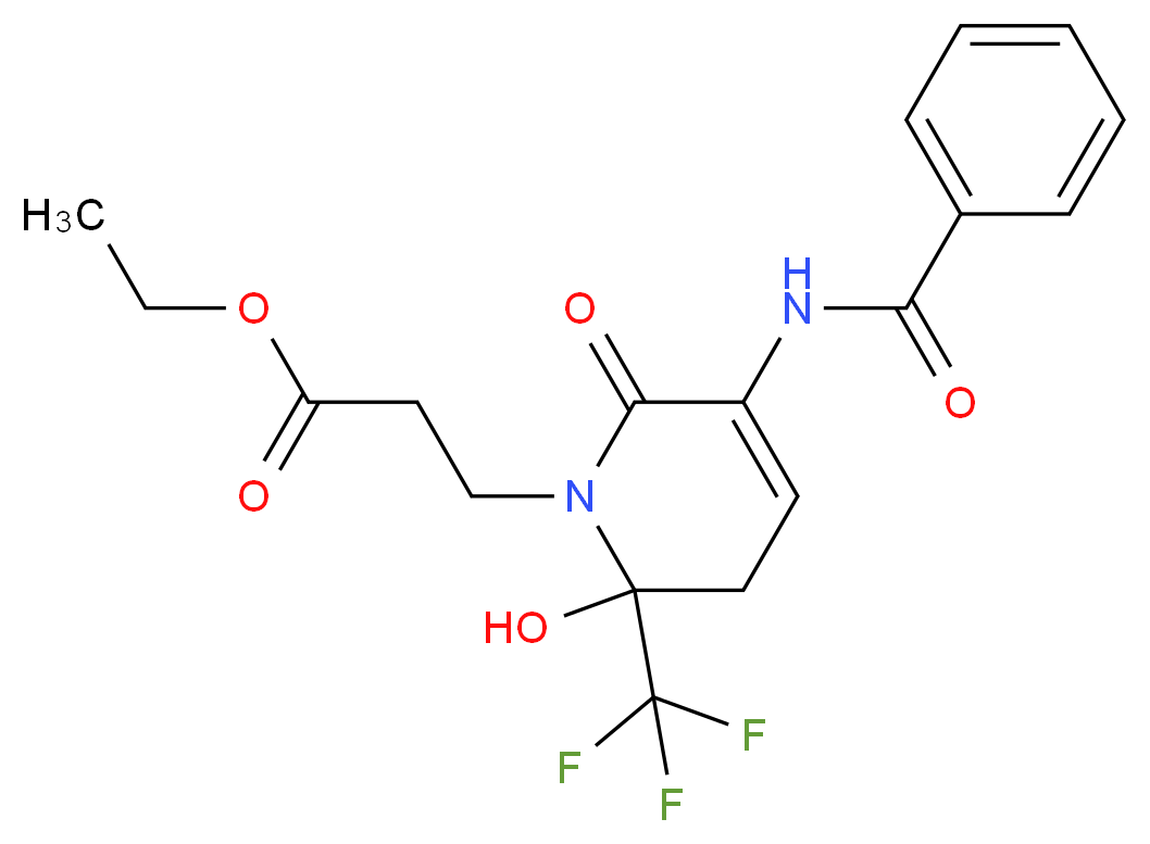 ethyl 3-[5-(benzoylamino)-2-hydroxy-6-oxo-2-(trifluoromethyl)-3,6-dihydropyridin-1(2H)-yl]propanoate_Molecular_structure_CAS_)