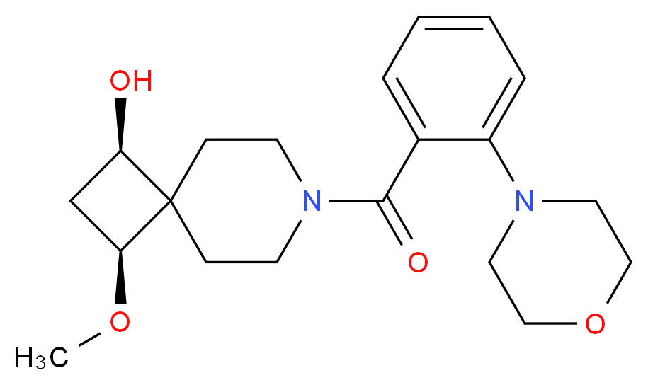 (1R*,3S*)-3-methoxy-7-(2-morpholin-4-ylbenzoyl)-7-azaspiro[3.5]nonan-1-ol_Molecular_structure_CAS_)