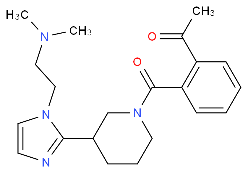 1-{2-[(3-{1-[2-(dimethylamino)ethyl]-1H-imidazol-2-yl}-1-piperidinyl)carbonyl]phenyl}ethanone_Molecular_structure_CAS_)