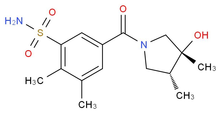 5-{[(3R*,4R*)-3-hydroxy-3,4-dimethyl-1-pyrrolidinyl]carbonyl}-2,3-dimethylbenzenesulfonamide_Molecular_structure_CAS_)