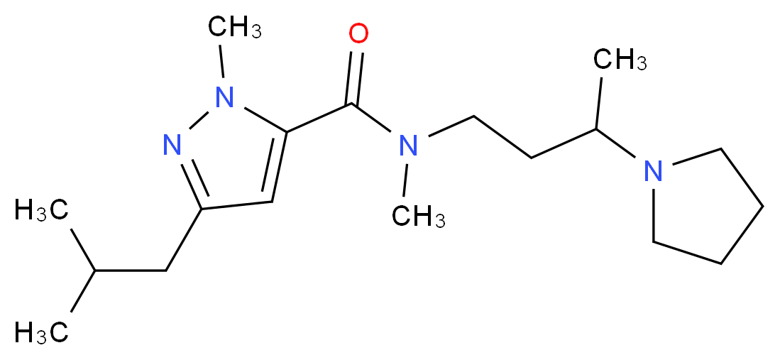 3-isobutyl-N,1-dimethyl-N-[3-(1-pyrrolidinyl)butyl]-1H-pyrazole-5-carboxamide_Molecular_structure_CAS_)