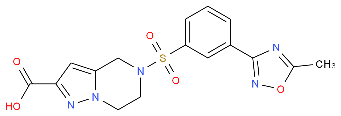 5-{[3-(5-methyl-1,2,4-oxadiazol-3-yl)phenyl]sulfonyl}-4,5,6,7-tetrahydropyrazolo[1,5-a]pyrazine-2-carboxylic acid_Molecular_structure_CAS_)