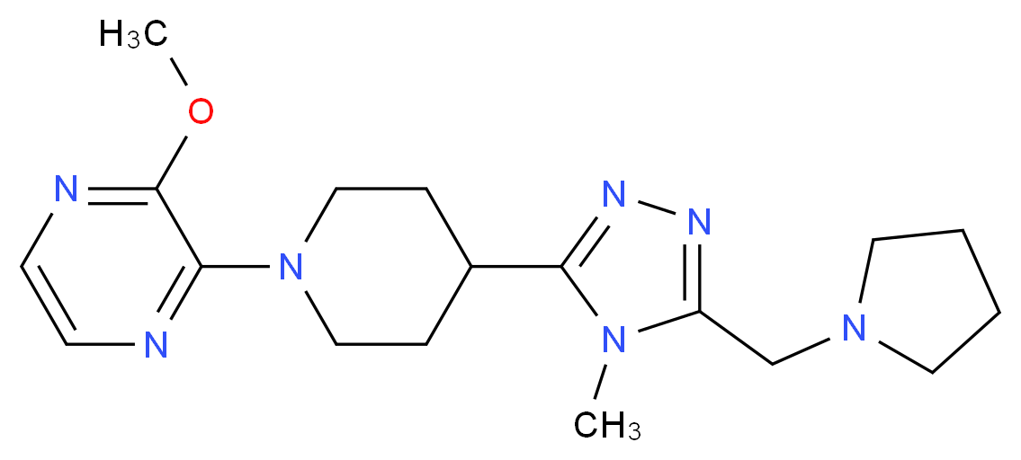 2-methoxy-3-{4-[4-methyl-5-(pyrrolidin-1-ylmethyl)-4H-1,2,4-triazol-3-yl]piperidin-1-yl}pyrazine_Molecular_structure_CAS_)