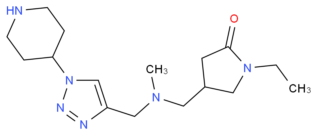 1-ethyl-4-({methyl[(1-piperidin-4-yl-1H-1,2,3-triazol-4-yl)methyl]amino}methyl)pyrrolidin-2-one_Molecular_structure_CAS_)