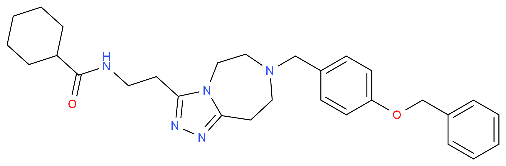 N-(2-{7-[4-(benzyloxy)benzyl]-6,7,8,9-tetrahydro-5H-[1,2,4]triazolo[4,3-d][1,4]diazepin-3-yl}ethyl)cyclohexanecarboxamide_Molecular_structure_CAS_)